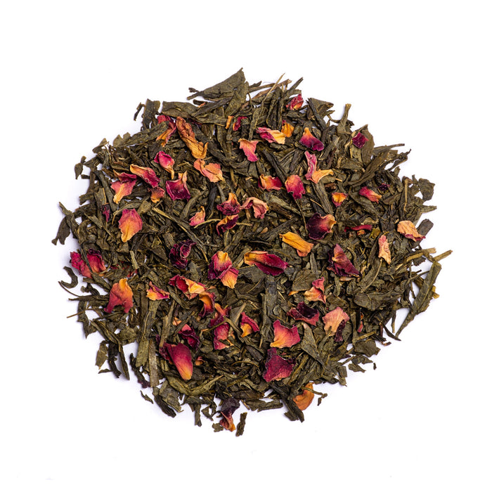 Sakura Sexy Rose - Té verde Sencha con cerezas y pétalos de rosa - hebras