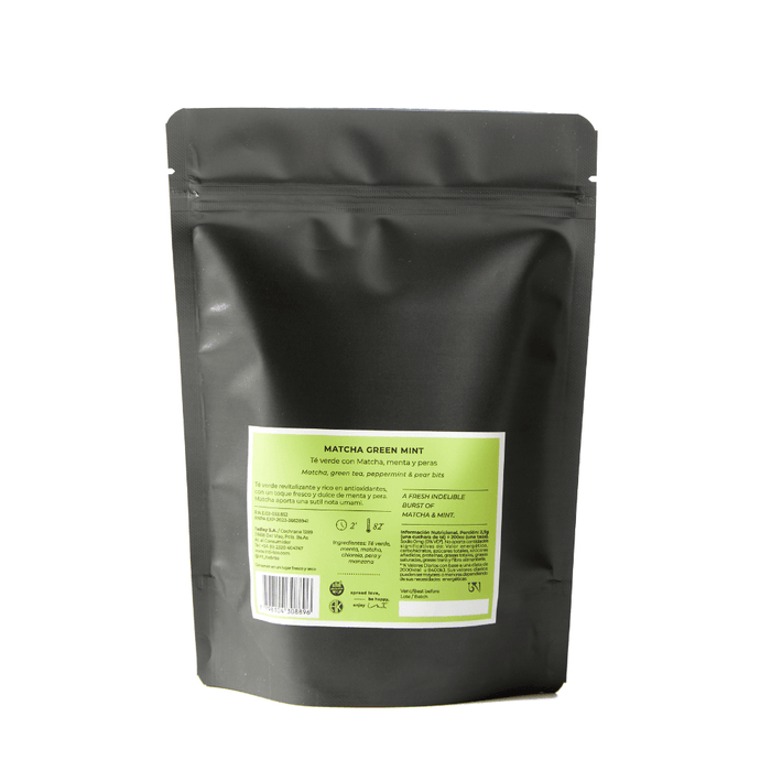 Matcha Green Mint 62gr - Té Verde de Japón con Menta y Peras. - doypack - tras