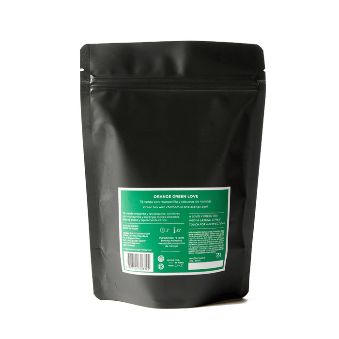 Orange Green Love 60gr - Té Verde con Manzanilla y Cáscaras de Naranja - Doypack - atras