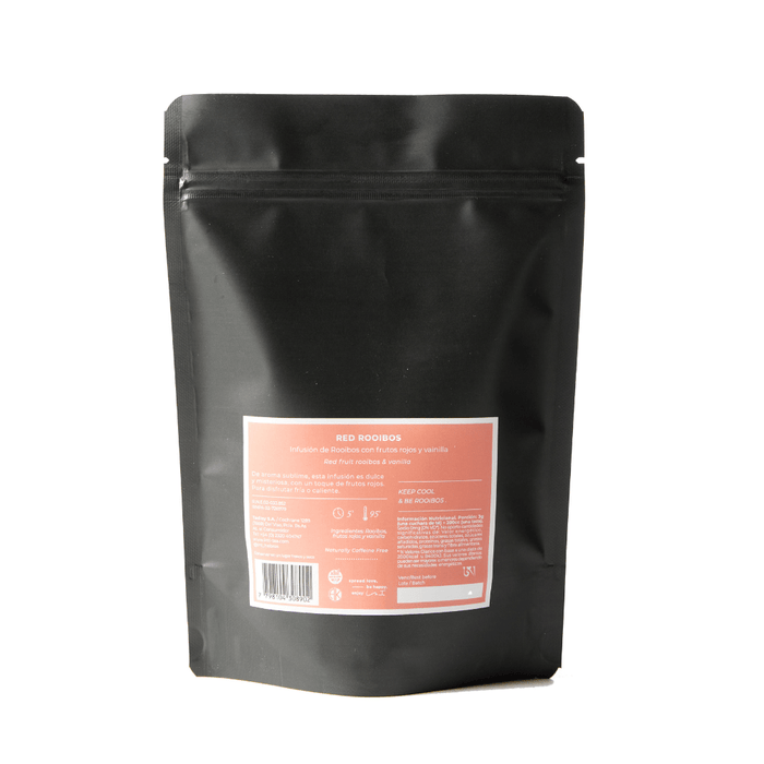 Red Rooibos 68gr - Infusión de Rooibos con Frutos Rojos y Vainilla - doypack - atras