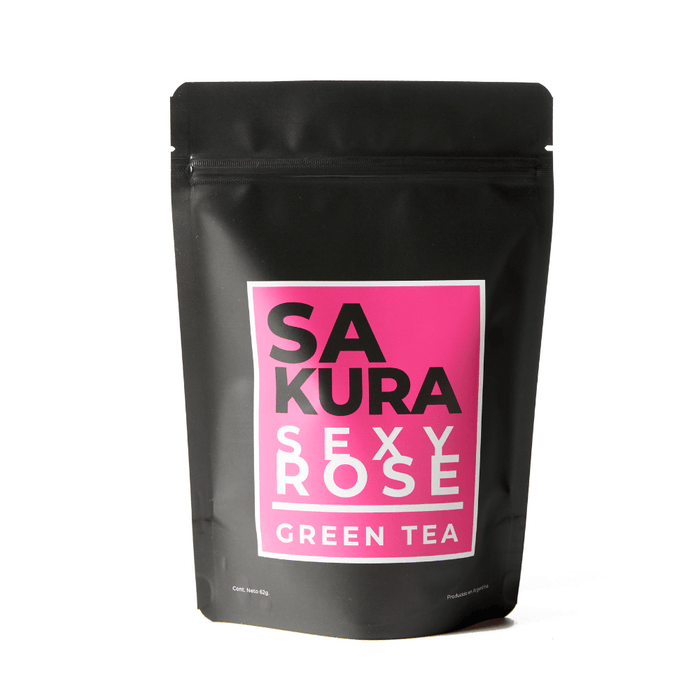 Sakura Sexy Rose - Té verde Sencha con cerezas y pétalos de rosa - Doypack - adelante