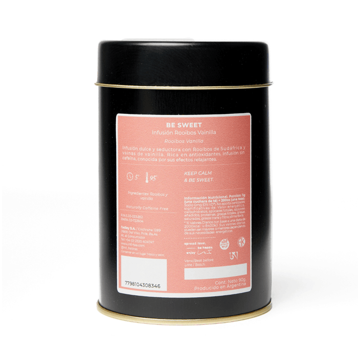 Be Sweet - Infusión Rooibos y Vainilla - lata 80gr - atras