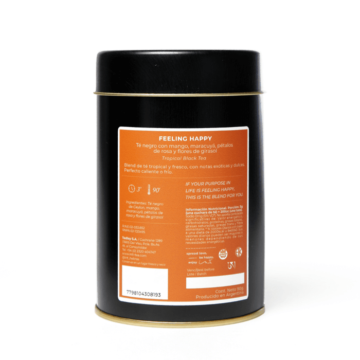 Feeling Happy - Té Negro con Mango y Maracuyá - lata 80gr - atras