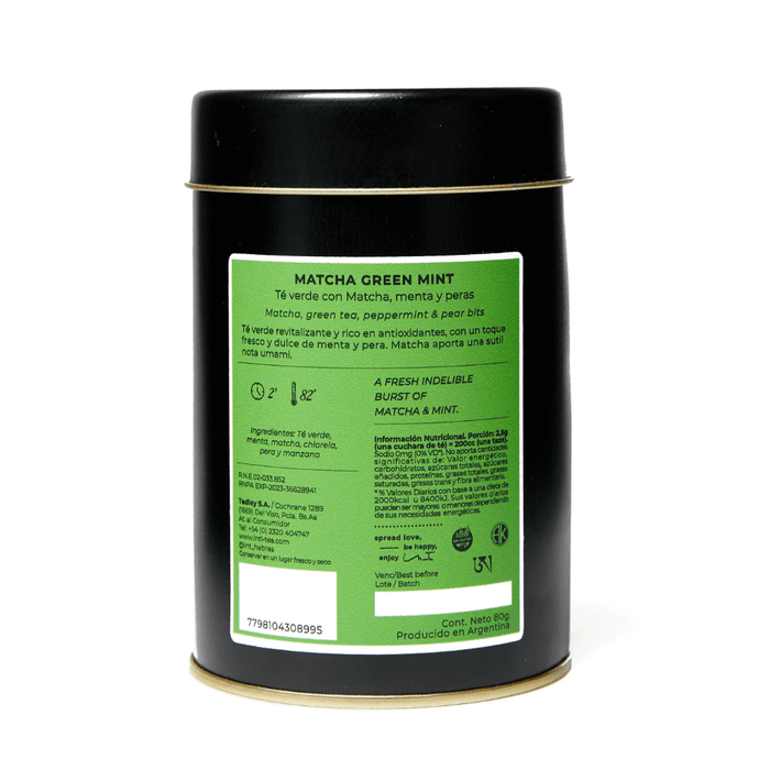 Matcha Green Mint - Té Verde de Japón con Menta y Peras. - lata 80gr - atras