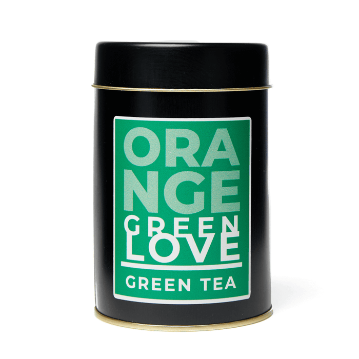 Orange Green Love - Té Verde con Manzanilla y Cáscaras de Naranja - lata 80gr - adelante