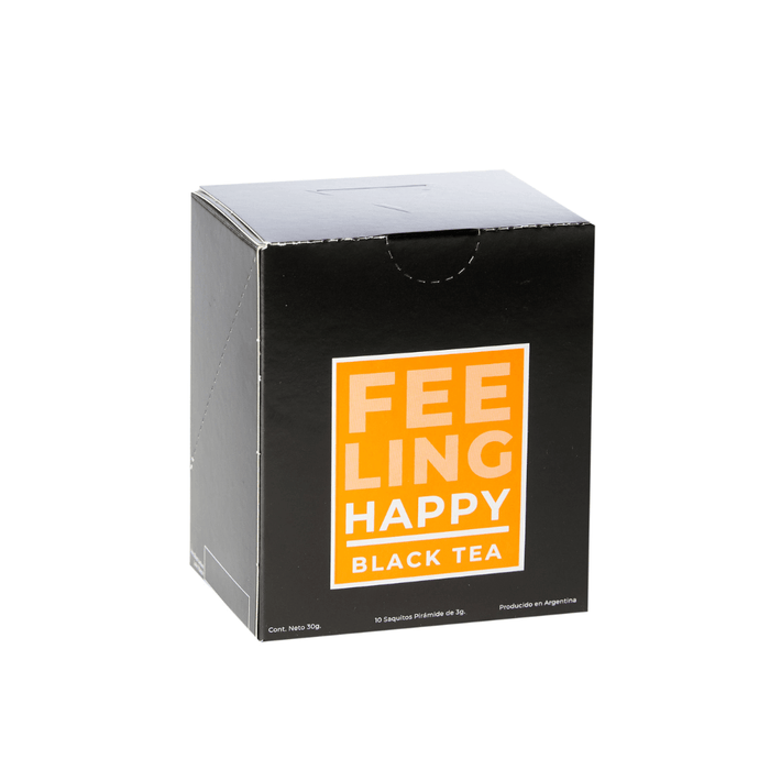 Feeling Happy - Té con mango y maracuyá - 10 piramides - caja - adelante