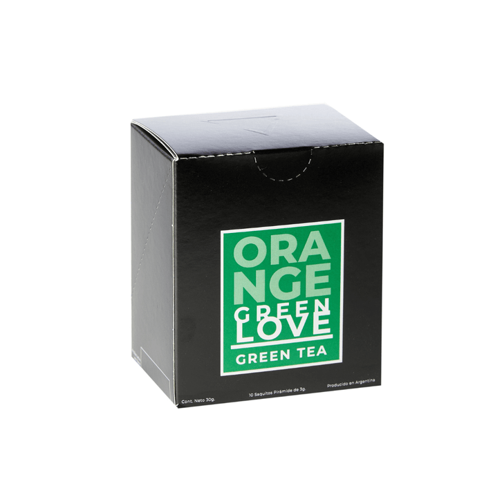 Orange Green Love - Té verde con manzanilla y cáscaras de naranja - caja - adelante