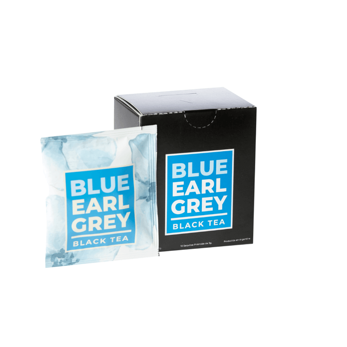 Blue Earl Grey - Té de Ceylon orgánico con bergamota - 10 piramides - caja - sobre